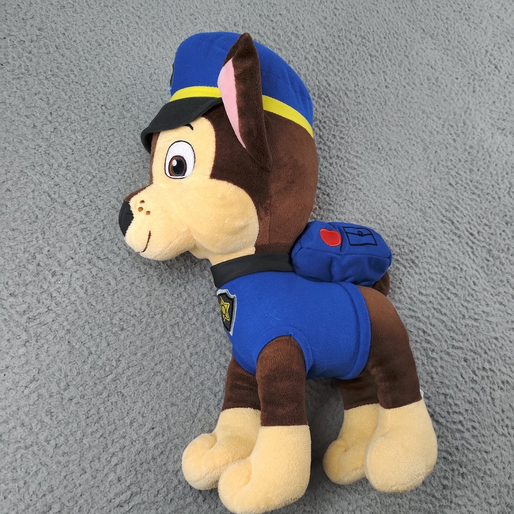 Nickelodeon Paw Patrol Chase Plush Kids 16" Brown Good Police Outfit Stuffed Dog